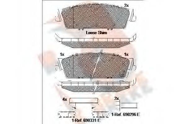 R BRAKE RB2139 Комплект тормозных колодок, дисковый тормоз