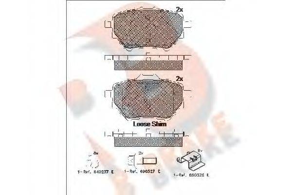 R BRAKE RB2162 Комплект тормозных колодок, дисковый тормоз