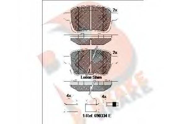 R BRAKE RB2170203 Комплект тормозных колодок, дисковый тормоз