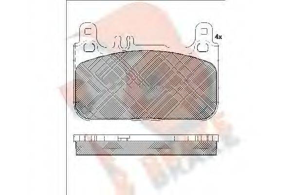 R BRAKE RB2173 Комплект тормозных колодок, дисковый тормоз