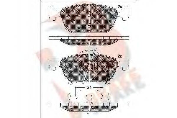 R BRAKE RB2183 Комплект тормозных колодок, дисковый тормоз