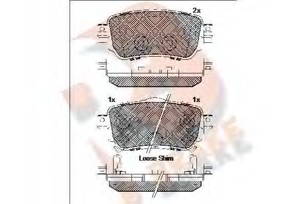 R BRAKE RB2188 Комплект тормозных колодок, дисковый тормоз