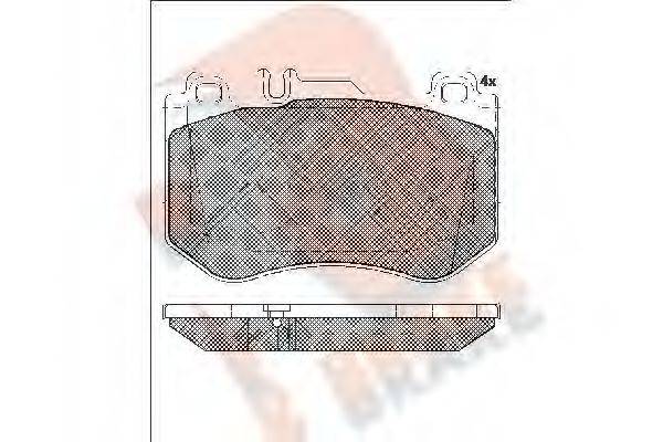 R BRAKE RB2197 Комплект тормозных колодок, дисковый тормоз