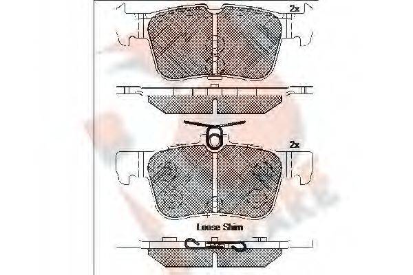 R BRAKE RB2198 Комплект тормозных колодок, дисковый тормоз