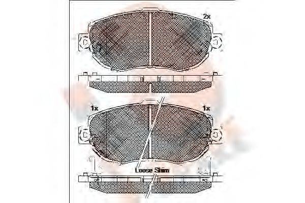 R BRAKE RB2203 Комплект тормозных колодок, дисковый тормоз