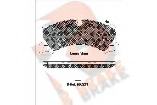 R BRAKE RB2206 Комплект тормозных колодок, дисковый тормоз