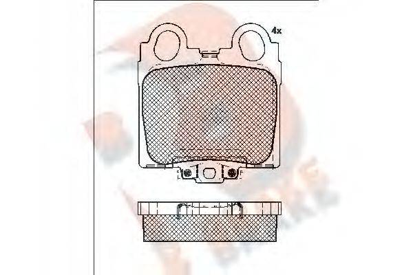 R BRAKE RB2208 Комплект тормозных колодок, дисковый тормоз