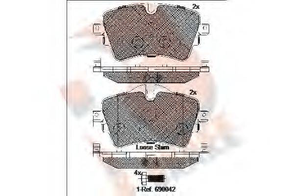 R BRAKE RB2211 Комплект тормозных колодок, дисковый тормоз