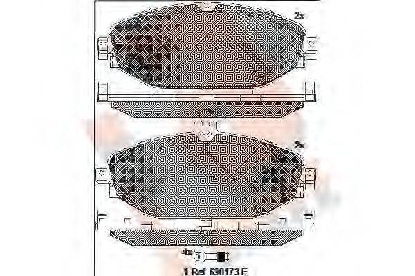 R BRAKE RB2213 Комплект тормозных колодок, дисковый тормоз