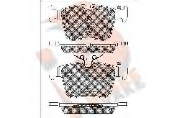 R BRAKE RB2214 Комплект тормозных колодок, дисковый тормоз