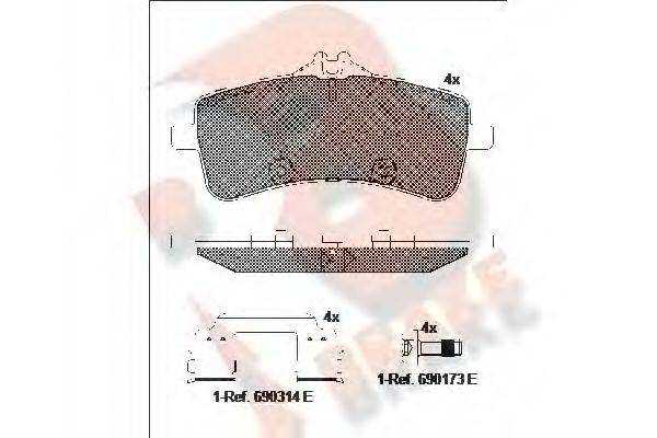 R BRAKE RB2218 Комплект тормозных колодок, дисковый тормоз