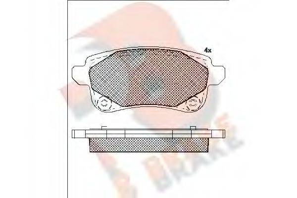 R BRAKE RB2222208 Комплект тормозных колодок, дисковый тормоз