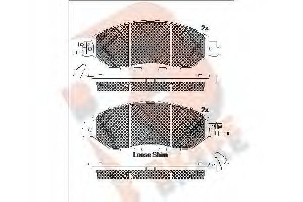 R BRAKE RB2234 Комплект тормозных колодок, дисковый тормоз