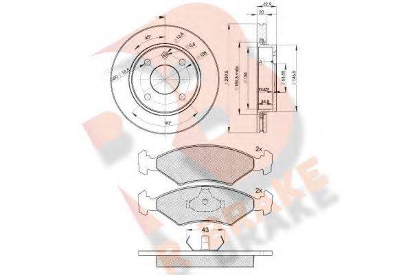 R BRAKE 3R03291064 Комплект тормозов, дисковый тормозной механизм