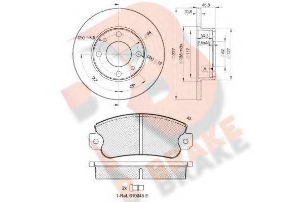 R BRAKE 3R04185812 Комплект тормозов, дисковый тормозной механизм