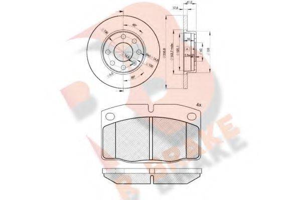 R BRAKE 3R04541240 Комплект тормозов, дисковый тормозной механизм