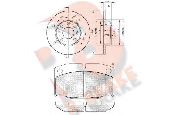 R BRAKE 3R04546193 Комплект тормозов, дисковый тормозной механизм