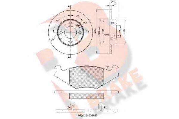 R BRAKE 3R04613325 Комплект тормозов, дисковый тормозной механизм