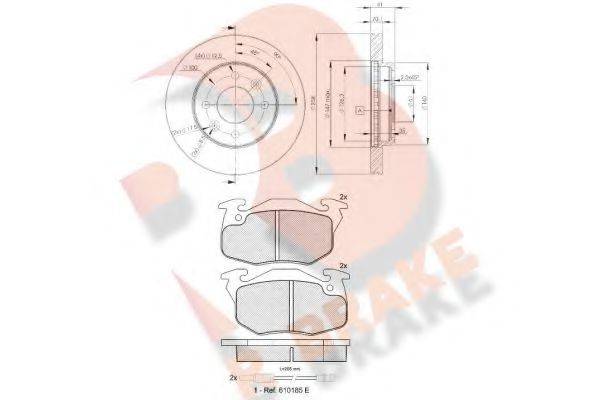 R BRAKE 3R06336572 Комплект тормозов, дисковый тормозной механизм