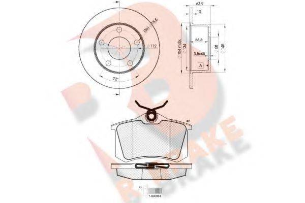 R BRAKE 3R06974060 Комплект тормозов, дисковый тормозной механизм