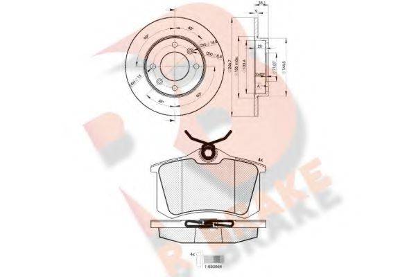 R BRAKE 3R06974746 Комплект тормозов, дисковый тормозной механизм