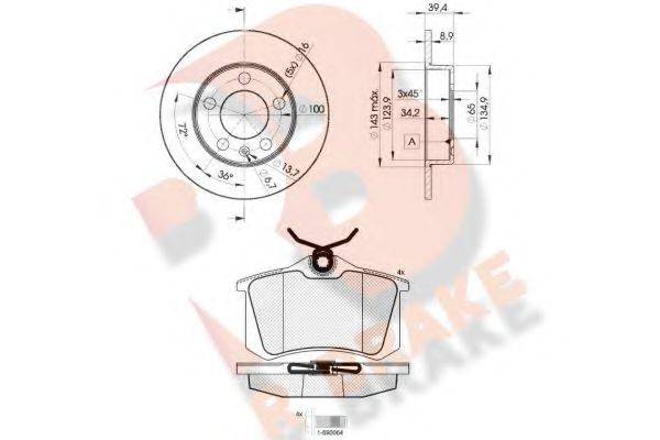 R BRAKE 3R06975601 Комплект тормозов, дисковый тормозной механизм