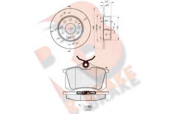 R BRAKE 3R06975616 Комплект тормозов, дисковый тормозной механизм