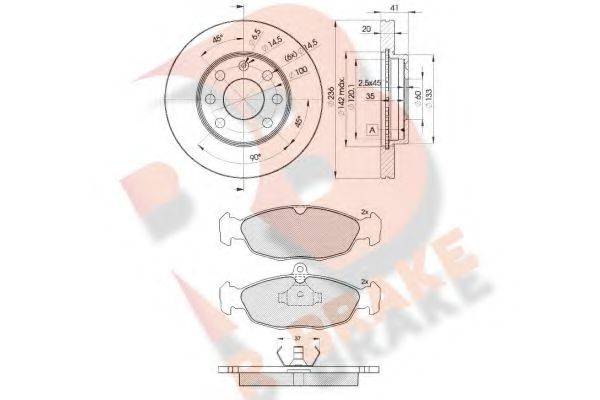 R BRAKE 3R08581440 Комплект тормозов, дисковый тормозной механизм