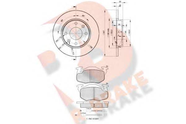 R BRAKE 3R08644689 Комплект тормозов, дисковый тормозной механизм