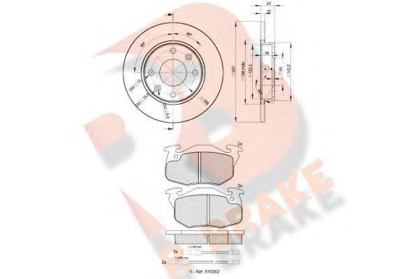R BRAKE 3R08664689 Комплект тормозов, дисковый тормозной механизм