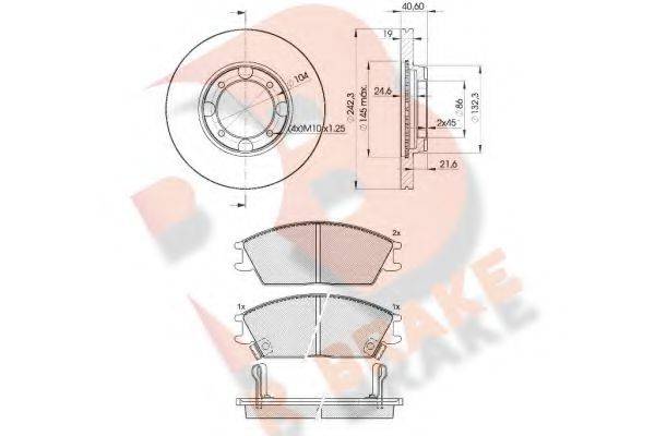 R BRAKE 3R08872135 Комплект тормозов, дисковый тормозной механизм