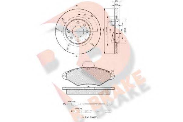 R BRAKE 3R09204697 Комплект тормозов, дисковый тормозной механизм