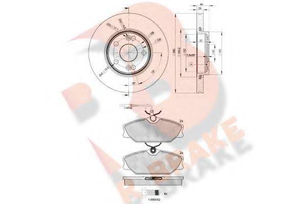 R BRAKE 3R09306198 Комплект тормозов, дисковый тормозной механизм