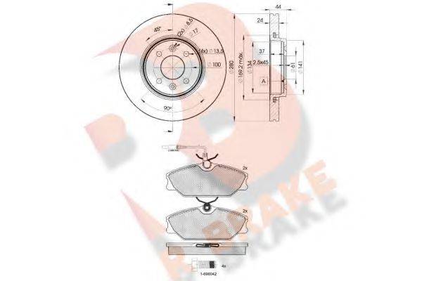 R BRAKE 3R09307829 Комплект тормозов, дисковый тормозной механизм