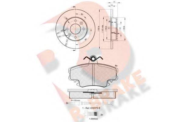 R BRAKE 3R09934705 Комплект тормозов, дисковый тормозной механизм