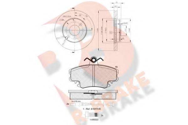 R BRAKE 3R09936572 Комплект тормозов, дисковый тормозной механизм