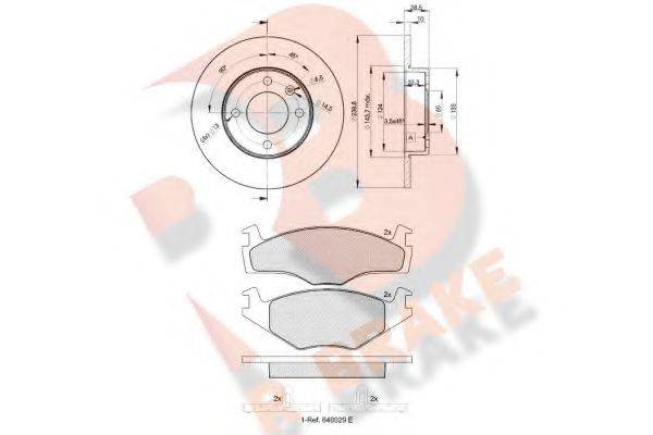 R BRAKE 3R10483325 Комплект тормозов, дисковый тормозной механизм