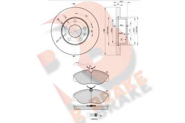 R BRAKE 3R10534681 Комплект тормозов, дисковый тормозной механизм