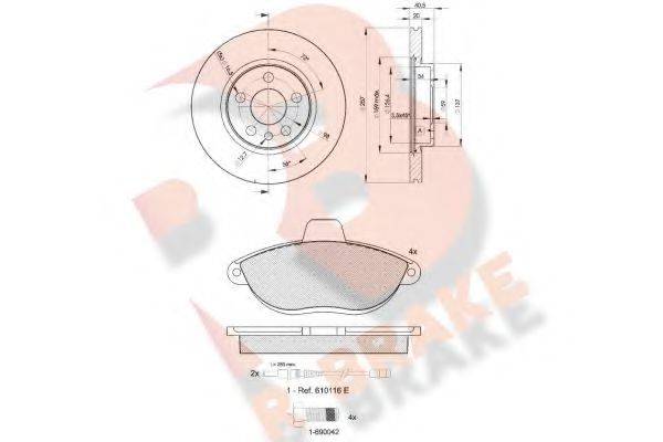 R BRAKE 3R11224683 Комплект тормозов, дисковый тормозной механизм