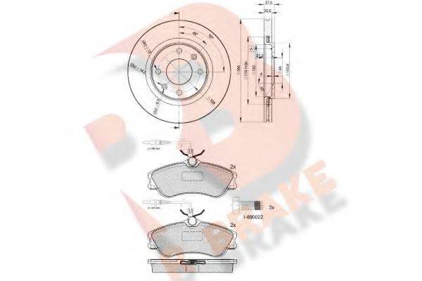 R BRAKE 3R11364697 Комплект тормозов, дисковый тормозной механизм