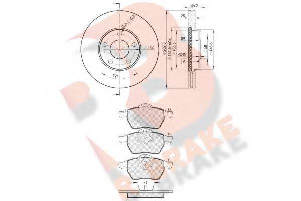 R BRAKE 3R11385306 Комплект тормозов, дисковый тормозной механизм