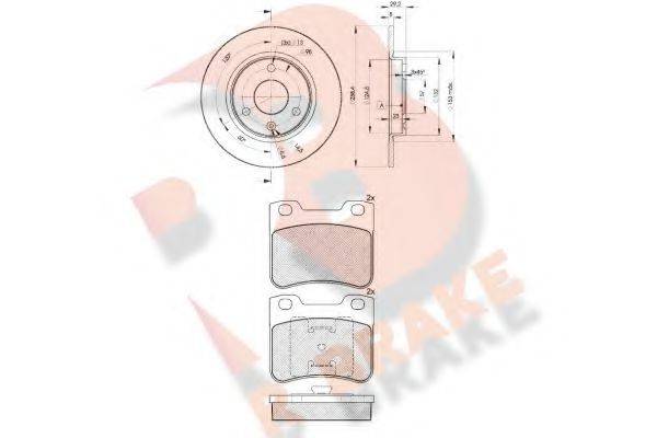 R BRAKE 3R11507199 Комплект тормозов, дисковый тормозной механизм