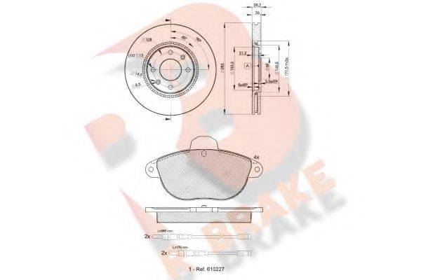 R BRAKE 3R11547406 Комплект тормозов, дисковый тормозной механизм