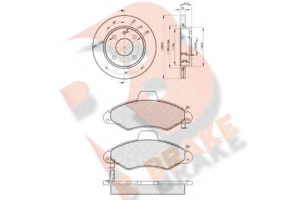 R BRAKE 3R12291064 Комплект тормозов, дисковый тормозной механизм