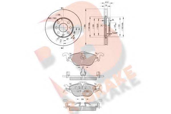 R BRAKE 3R12497879 Комплект тормозов, дисковый тормозной механизм