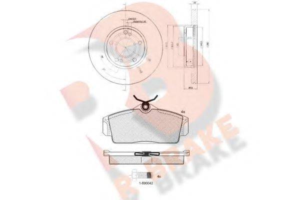 R BRAKE 3R12901057 Комплект тормозов, дисковый тормозной механизм