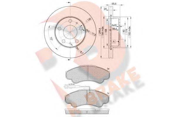 R BRAKE 3R15224682 Комплект тормозов, дисковый тормозной механизм