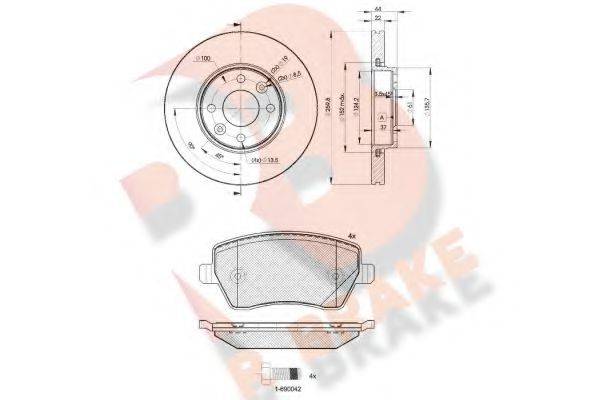 R BRAKE 3R15347795 Комплект тормозов, дисковый тормозной механизм