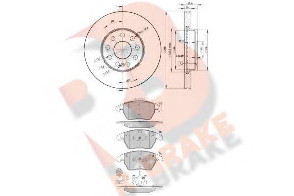 R BRAKE 3R15675615 Комплект тормозов, дисковый тормозной механизм