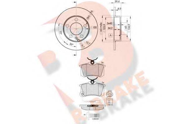 R BRAKE 3R15935601 Комплект тормозов, дисковый тормозной механизм